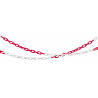 Plastový řetěz, červeno-bílý